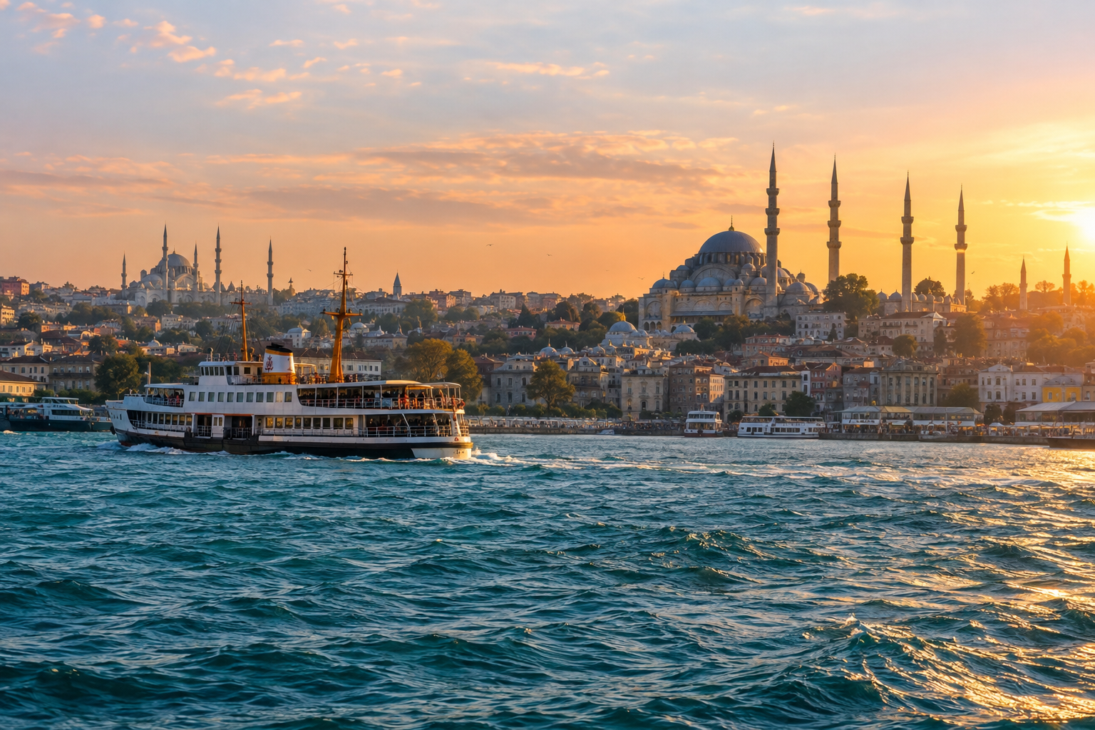 A ferry on the Bosphorus in Istanbul